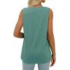 imageWIHOLL Summer Womens Tank Tops Loose Fit Pleated 2025 V Neck Sleeveless Tops CasualS3XLLight Green