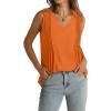 imageWIHOLL Summer Womens Tank Tops Loose Fit Pleated 2025 V Neck Sleeveless Tops CasualS3XLLight Orange