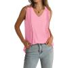 imageWIHOLL Summer Womens Tank Tops Loose Fit Pleated 2025 V Neck Sleeveless Tops CasualS3XLLight Pink