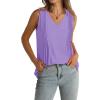 imageWIHOLL Summer Womens Tank Tops Loose Fit Pleated 2025 V Neck Sleeveless Tops CasualS3XLLight Purple