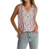 imageWIHOLL Summer Womens Tank Tops Loose Fit Pleated 2025 V Neck Sleeveless Tops CasualS3XLPrints Floral Pink