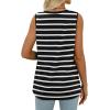 imageWIHOLL Summer Womens Tank Tops Loose Fit Pleated 2025 V Neck Sleeveless Tops CasualS3XLStripe Black
