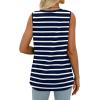 imageWIHOLL Summer Womens Tank Tops Loose Fit Pleated 2025 V Neck Sleeveless Tops CasualS3XLStripe Blue