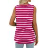 imageWIHOLL Summer Womens Tank Tops Loose Fit Pleated 2025 V Neck Sleeveless Tops CasualS3XLStripe Pink