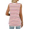 imageWIHOLL Summer Womens Tank Tops Loose Fit Pleated 2025 V Neck Sleeveless Tops CasualS3XLStripe Red