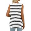imageWIHOLL Summer Womens Tank Tops Loose Fit Pleated 2025 V Neck Sleeveless Tops CasualS3XLStripe White