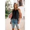 imageWIHOLL Womens Pleated Tank Tops Spaghetti Strap Camisole Halter Tops Curved Hem Fashion 2025Cblack