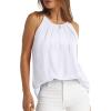 imageWIHOLL Womens Pleated Tank Tops Spaghetti Strap Camisole Halter Tops Curved Hem Fashion 2025Cwhite