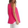 imageWIHOLL Womens Pleated Tank Tops Spaghetti Strap Camisole Halter Tops Curved Hem Fashion 2025Ehot Pink