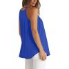 imageWIHOLL Womens Pleated Tank Tops Spaghetti Strap Camisole Halter Tops Curved Hem Fashion 2025Fblue