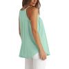 imageWIHOLL Womens Pleated Tank Tops Spaghetti Strap Camisole Halter Tops Curved Hem Fashion 2025Flake Green