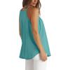 imageWIHOLL Womens Pleated Tank Tops Spaghetti Strap Camisole Halter Tops Curved Hem Fashion 2025Gblue Green