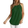 imageWIHOLL Womens Pleated Tank Tops Spaghetti Strap Camisole Halter Tops Curved Hem Fashion 2025Ggreen