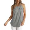 imageWIHOLL Womens Pleated Tank Tops Spaghetti Strap Camisole Halter Tops Curved Hem Fashion 2025Ggrey