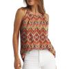 imageWIHOLL Womens Pleated Tank Tops Spaghetti Strap Camisole Halter Tops Curved Hem Fashion 2025Hprint Boho