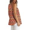 imageWIHOLL Womens Pleated Tank Tops Spaghetti Strap Camisole Halter Tops Curved Hem Fashion 2025Hprint Boho