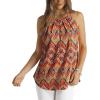 imageWIHOLL Womens Pleated Tank Tops Spaghetti Strap Camisole Halter Tops Curved Hem Fashion 2025Hprint Boho