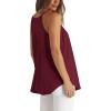 imageWIHOLL Womens Pleated Tank Tops Spaghetti Strap Camisole Halter Tops Curved Hem Fashion 2025Jburgundy
