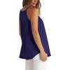 imageWIHOLL Womens Pleated Tank Tops Spaghetti Strap Camisole Halter Tops Curved Hem Fashion 2025Jnavy Blue