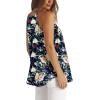 imageWIHOLL Womens Pleated Tank Tops Spaghetti Strap Camisole Halter Tops Curved Hem Fashion 2025Lfloral Blue