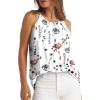 imageWIHOLL Womens Pleated Tank Tops Spaghetti Strap Camisole Halter Tops Curved Hem Fashion 2025Lfloral Light Grey