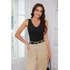 imageWIHOLL Womens Ribbed Tank Tops 2025 Summer V Neck Slim Fitted Tops Casual Basic Knit Sleeveless ShirtsAblack