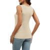 imageWIHOLL Womens Ribbed Tank Tops 2025 Summer V Neck Slim Fitted Tops Casual Basic Knit Sleeveless ShirtsAsand