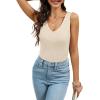 imageWIHOLL Womens Ribbed Tank Tops 2025 Summer V Neck Slim Fitted Tops Casual Basic Knit Sleeveless ShirtsAsand