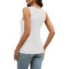 imageWIHOLL Womens Ribbed Tank Tops 2025 Summer V Neck Slim Fitted Tops Casual Basic Knit Sleeveless ShirtsAwhite