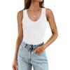 imageWIHOLL Womens Ribbed Tank Tops 2025 Summer V Neck Slim Fitted Tops Casual Basic Knit Sleeveless ShirtsAwhite