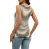 imageWIHOLL Womens Ribbed Tank Tops 2025 Summer V Neck Slim Fitted Tops Casual Basic Knit Sleeveless ShirtsBeige Stripe