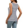 imageWIHOLL Womens Ribbed Tank Tops 2025 Summer V Neck Slim Fitted Tops Casual Basic Knit Sleeveless ShirtsBlack Stripe