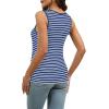 imageWIHOLL Womens Ribbed Tank Tops 2025 Summer V Neck Slim Fitted Tops Casual Basic Knit Sleeveless ShirtsBlue Stripe