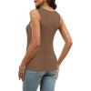 imageWIHOLL Womens Ribbed Tank Tops 2025 Summer V Neck Slim Fitted Tops Casual Basic Knit Sleeveless ShirtsBrown