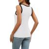 imageWIHOLL Womens Ribbed Tank Tops 2025 Summer V Neck Slim Fitted Tops Casual Basic Knit Sleeveless ShirtsColor Block White