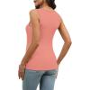 imageWIHOLL Womens Ribbed Tank Tops 2025 Summer V Neck Slim Fitted Tops Casual Basic Knit Sleeveless ShirtsCoral Pink