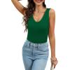 imageWIHOLL Womens Ribbed Tank Tops 2025 Summer V Neck Slim Fitted Tops Casual Basic Knit Sleeveless ShirtsGreen