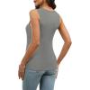 imageWIHOLL Womens Ribbed Tank Tops 2025 Summer V Neck Slim Fitted Tops Casual Basic Knit Sleeveless ShirtsGrey