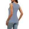 imageWIHOLL Womens Ribbed Tank Tops 2025 Summer V Neck Slim Fitted Tops Casual Basic Knit Sleeveless ShirtsGrey Blue