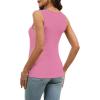 imageWIHOLL Womens Ribbed Tank Tops 2025 Summer V Neck Slim Fitted Tops Casual Basic Knit Sleeveless ShirtsHot Pink