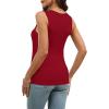 imageWIHOLL Womens Ribbed Tank Tops 2025 Summer V Neck Slim Fitted Tops Casual Basic Knit Sleeveless ShirtsRed