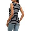 imageWIHOLL Womens Ribbed Tank Tops 2025 Summer V Neck Slim Fitted Tops Casual Basic Knit Sleeveless ShirtsWhite Stripe