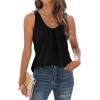 imageWIHOLL Tank Tops for Women Loose Fit Summer Tops V Neck Sleeveless Tanks Trendy1black