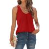 imageWIHOLL Tank Tops for Women Loose Fit Summer Tops V Neck Sleeveless Tanks Trendy3red