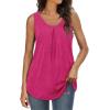 imageWIHOLL Tank Tops for Women Loose Fit Summer Tops V Neck Sleeveless Tanks Trendy3rose Pink