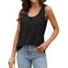 imageWIHOLL Tank Tops for Women Loose Fit Summer Tops V Neck Sleeveless Tanks Trendy4black