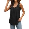 imageWIHOLL Tank Tops for Women Loose Fit Summer Tops V Neck Sleeveless Tanks Trendy4black