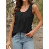 imageWIHOLL Tank Tops for Women Loose Fit Summer Tops V Neck Sleeveless Tanks Trendy4black