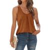 imageWIHOLL Tank Tops for Women Loose Fit Summer Tops V Neck Sleeveless Tanks Trendy5orange