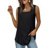 imageWIHOLL Tank Tops for Women Summer Outfits 2025 Square Neck Casual Shirts Blouses1black